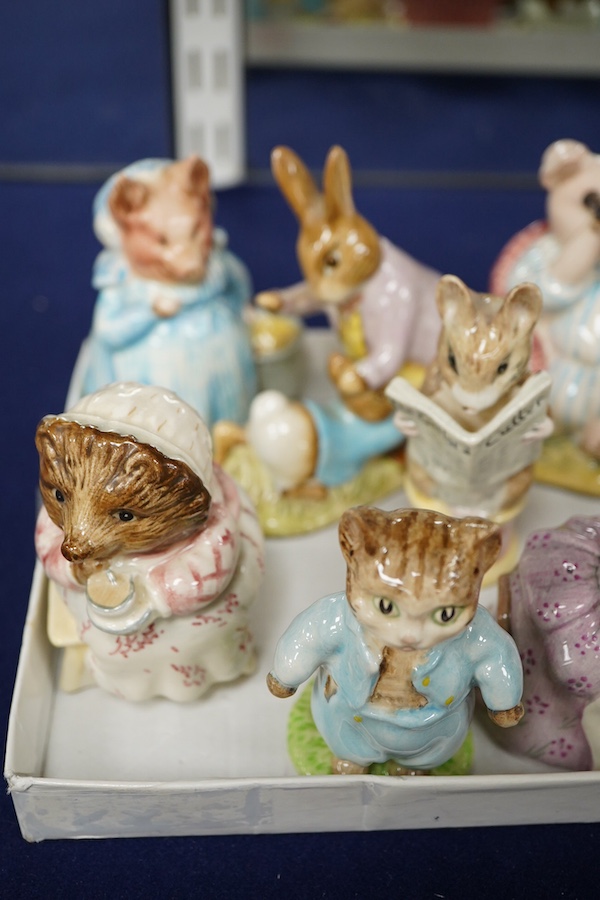 Thirteen Beswick Beatrix Potter characters, all stamped to base, tallest 11.5cm